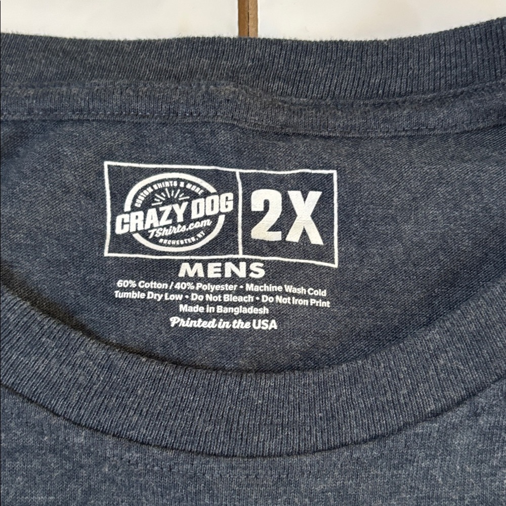 Crazy Dog “Best Buckin Papa Ever” Hunting Antler Graphic Tee Blue Sz 2X - Picture 4 of 6